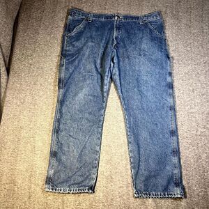 Wrangler Jeans Men's 42x30 Fleece Lined Blue Carpenter Jeans Workwear Warm